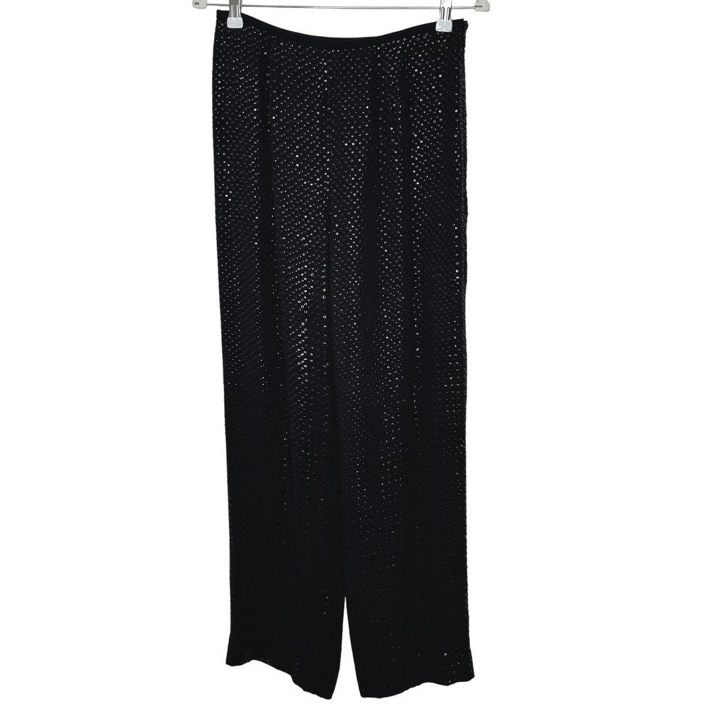 Carlisle Silk Sequined‎ Pants Black Size 10